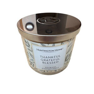 Huntington Home "Thankful Grateful Blessed" 14 oz. candle NEW